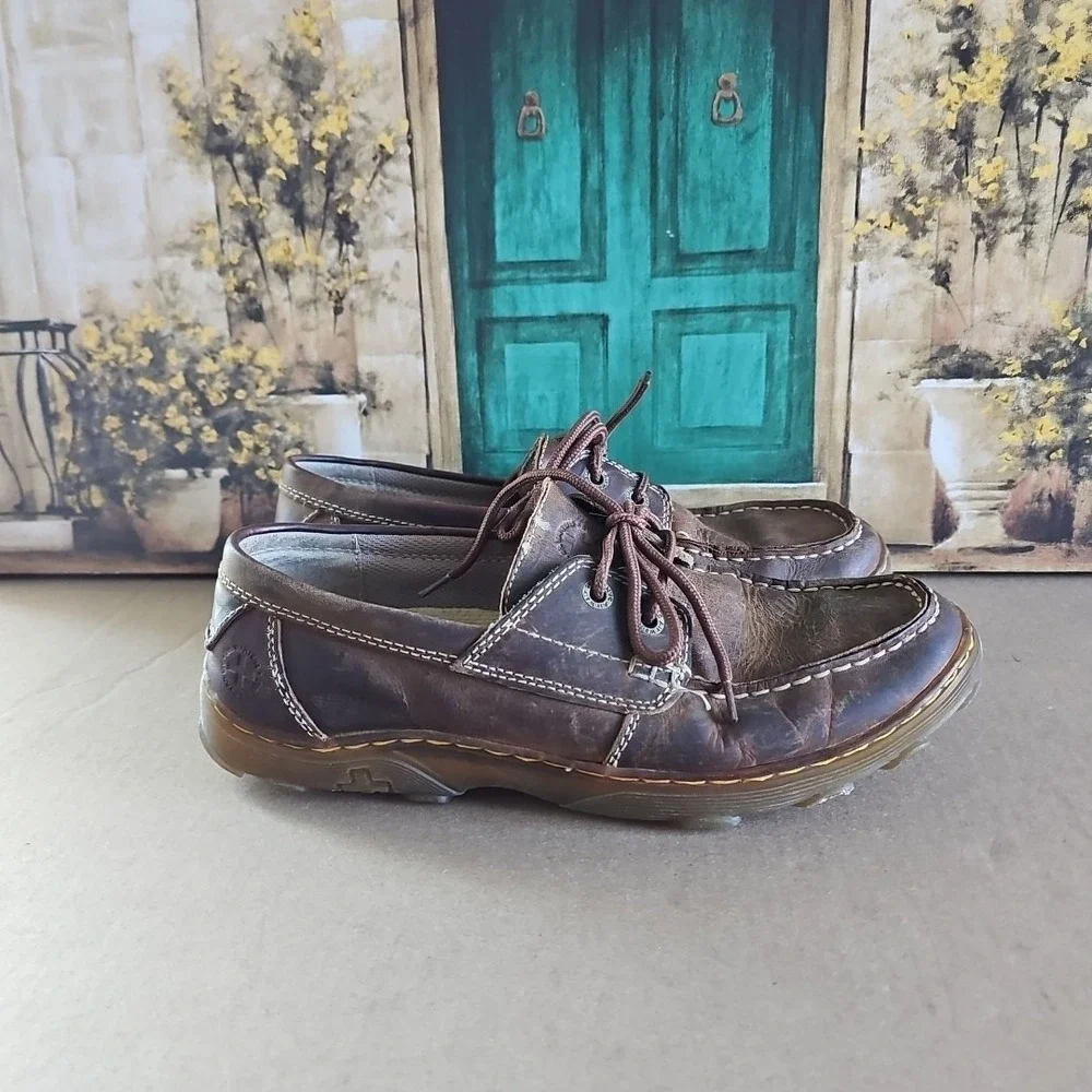 Dr Martens Brooklyn Moc Toe Leather Boat Shoe Oxfords Mens 11 Brown